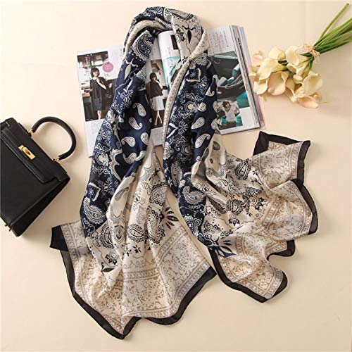 Image of ZDMHSH Fashion Scarves Scarf 100% Silk Feeling Scarf Silk Like Scarves Long Lightweight Sunscreen Shawls for Women