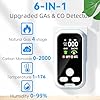 6 in1 Carbon Monoxide Detector Combo with HD Screen Monoxide Alarm, Detects CO, Natural Gas, Smoke, Temperature, and Humidity for Home, Apartment, Hotel, Camping RV Safety Gifts Idea