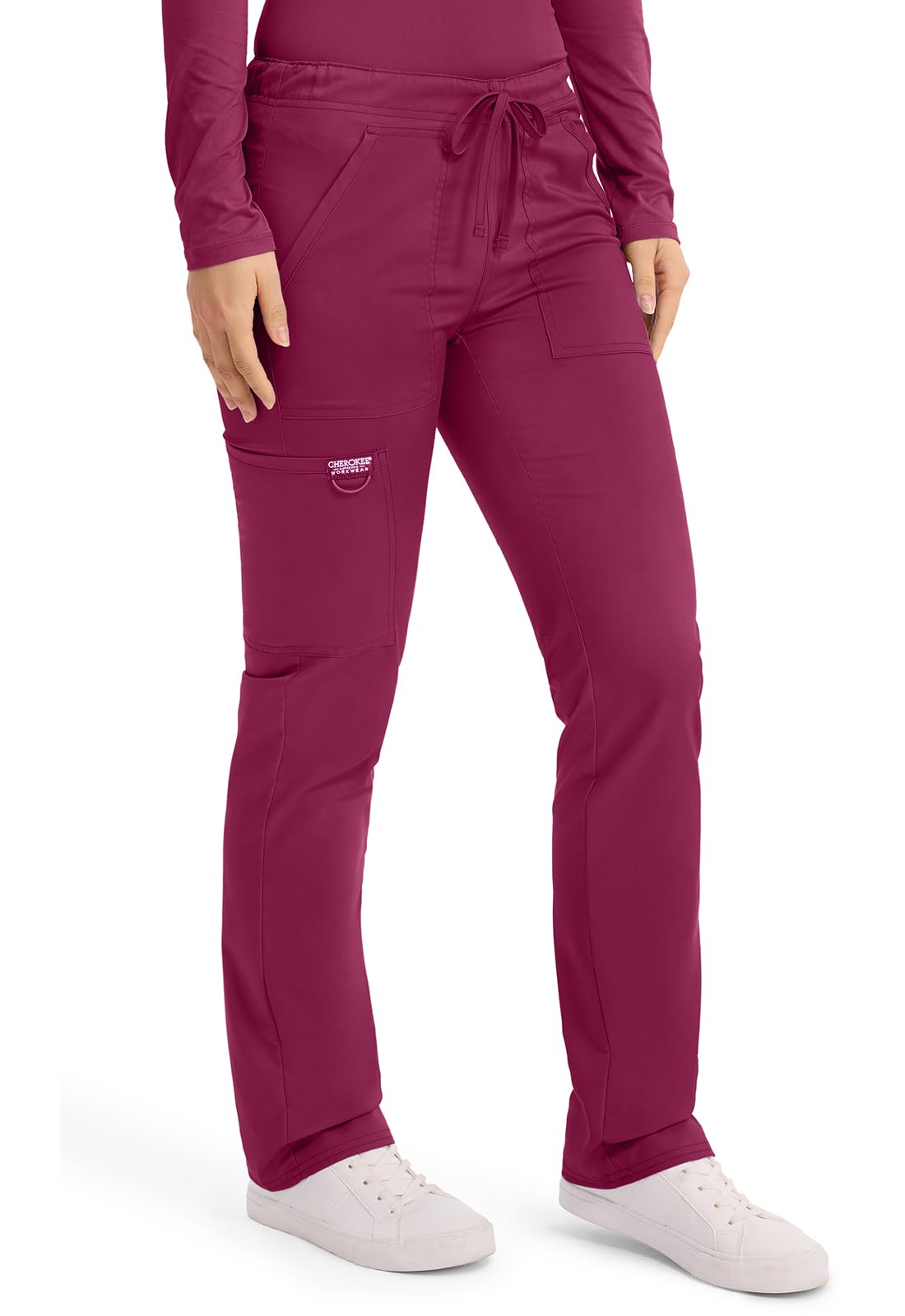 Cherokee Unisex Scrub spodnie dla mężczyzn i kobiet zwężane nogawki sznurek 4 kieszenie mundur medyczny łatwa pielęgnacja 2-kierunkowy stretch - WW020