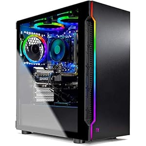 SkyTech Shadow Gaming Computer PC Desktop – Ryzen 5 3600 6-Core 3.6GHz, GTX 1660 Ti 6G, 500G SSD, 8GB DDR4 3000, RGB, AC WiFi, Windows 10 Home 64-bit, Black