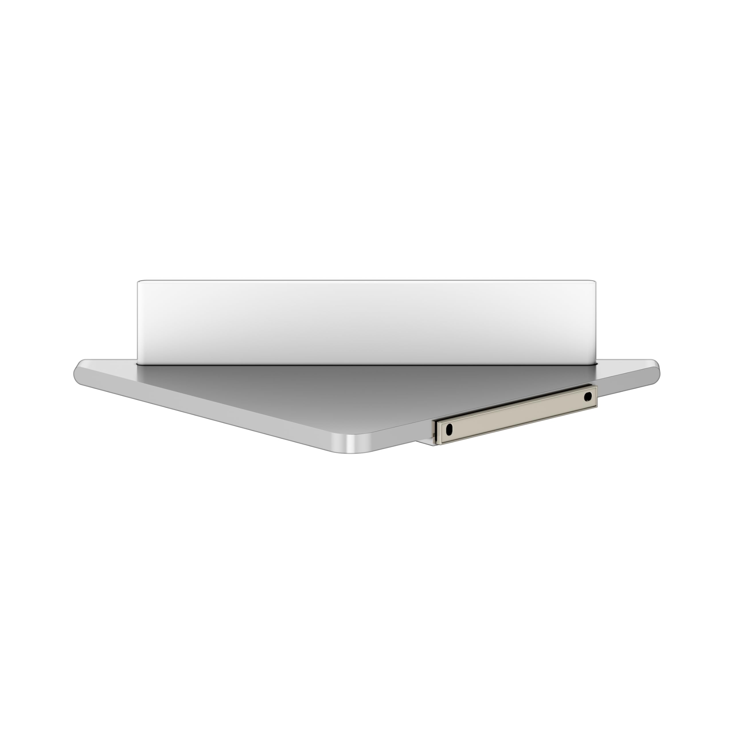 Keuco Edition 400 Eck-Duschablage 24,5 x 24,2 cm, mit Abzieher, Aluminium | silber eloxiert, Made in Germany, inkl. Schrauben und Dübel, Duschregal zum Bohren