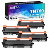 INK E-SALE 4 Packs Remanufactured TN760 Toner Cartridge Replacement for Brother TN760 TN730 TN770 for HL-L2325DW HL-L2350DW HL-L2370DW DCP-L2550DW MFC-L2690DW MFC-L2710DW MFC-L2717DW MFC-L2750DW