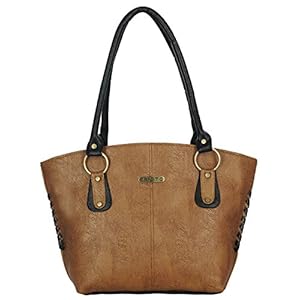 Fristo Women’s Handbag (FRB-062, Brown and Black)
