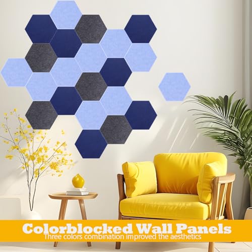 Image of Acoustic Panels, Magrowill 12-Pack Soundproof Wall Panels 14 X 12 X 0.4 Inches, Sound Absorbing Panels with Full Self-Adhesive, Interior Wall Decor Felt Tiles Board