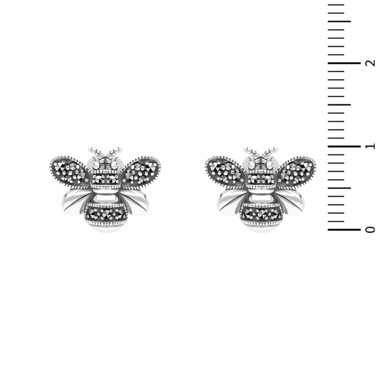 Esse Marcasite 214E7317-01 - Pendientes de plata de ley con marcasita