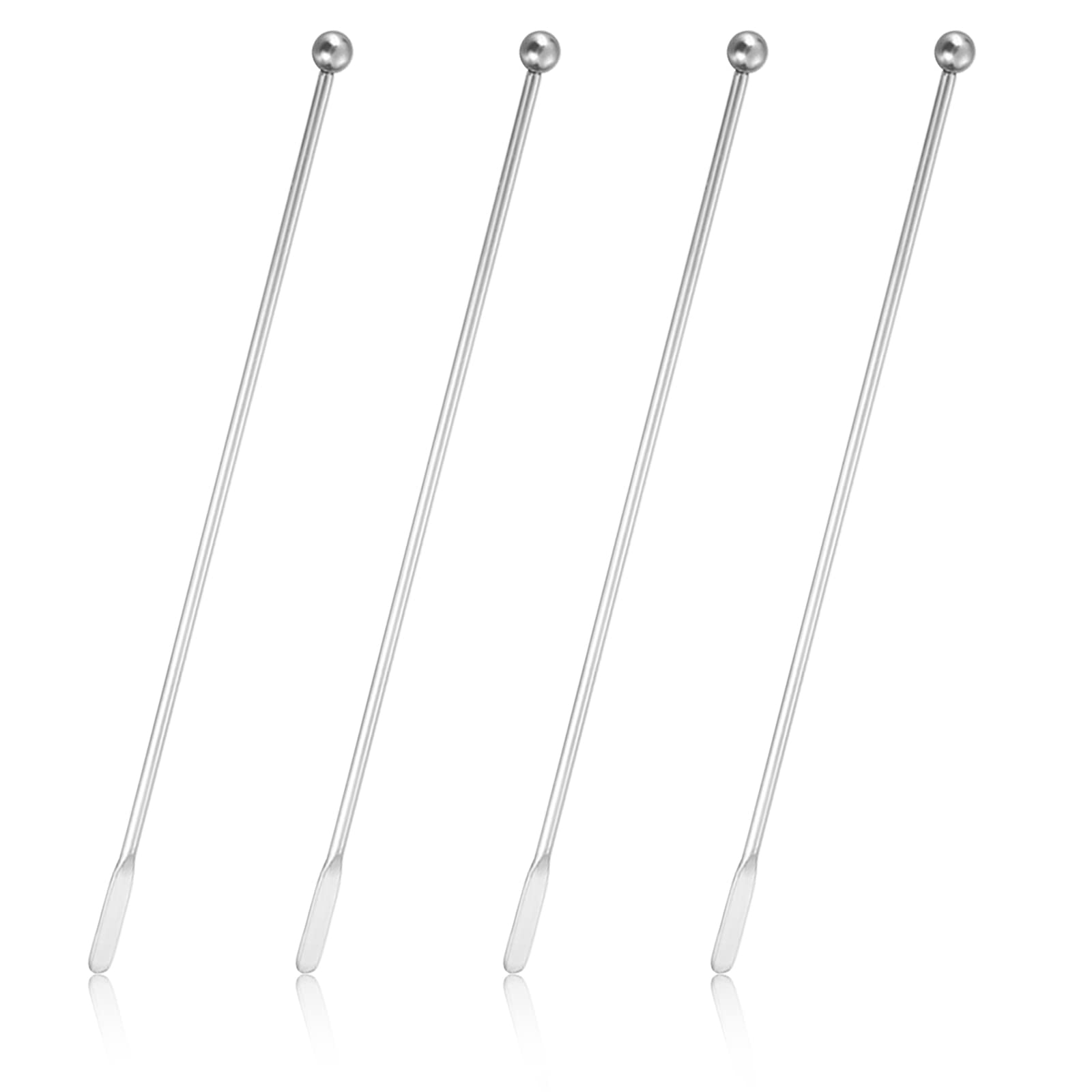 4 Stück Edelstahl-Rührstäbchen, 19,1 cm Getränkerührer, Meta