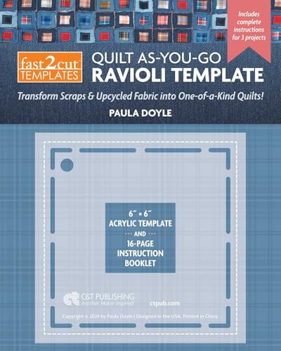 Fast2Cut Quilt As-You-Go Ravioli Template: Transform Scraps & Upcycled Fabric Into One-Of-A-Kind Quilts! (Fast2Cut Templates)