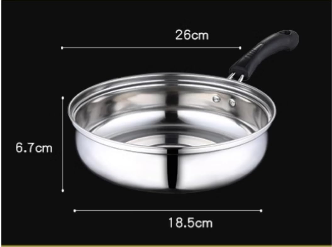 Batteria Pentole Set di Pentole da Cucina in Acciaio Inossidabile 3 Pezzi, Pentola per Zuppa, Padella per Latte con Coperchio in Vetro, Utensile Cucina