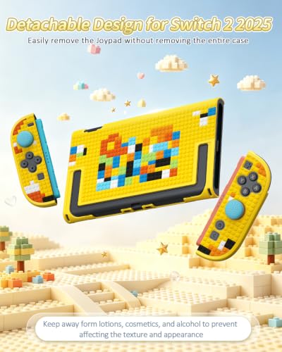 Image of Switch 2 Retro Case Protector, Dockable Cover Shell for Nintendo 2 | Protective Case for Nintendo Switch 2 with Screen Protector and Thump Grip, Hard PC Case Accessories