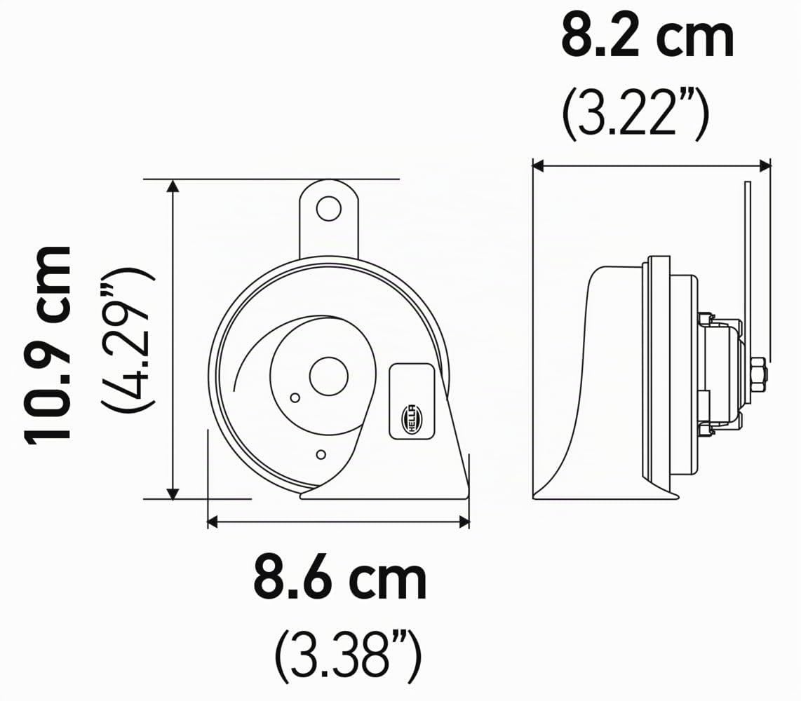 HELLA 012010901 Black 12V BX Trumpet Horn Kit (Toyota)