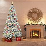 VEYLIN 6FT Snow Christmas Tree Aritifical Xmas Tree with Metal Stand - Image 7