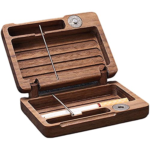 JXGXI Étui à Cigarettes en Bois, Fumée Portable en Bois Massif, Résistant à L'humidité et à La Pression, Excellent Cadeau et Accessoire de Fumer Essentiel (96 × 68 × 24 Cm) Cover
