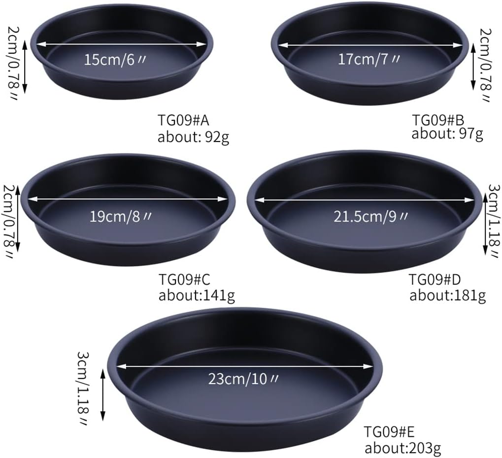 5pcs/Set 6/7/8/9/10 Inch Non-Stick Pizza Pan Round Pie Cake Baking Pan Carbon Steel Tray Cake Bakeware Tools