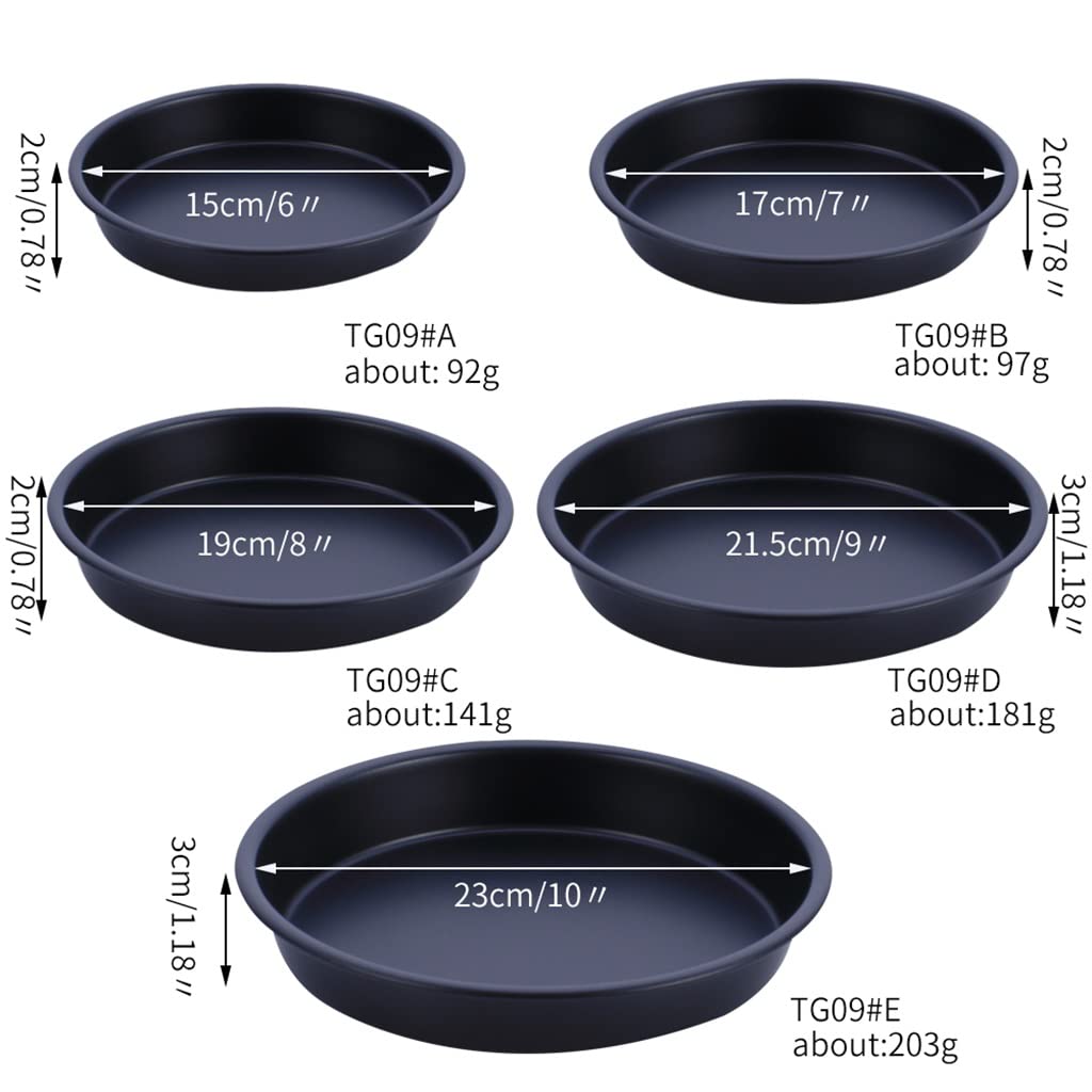 5 sztuk/zestaw 6/7/8/9/10 Cal nieprzywierająca patelnia do pizzy okrągłe ciasto forma do pieczenia ciasta taca ze stali węglowej przybory do pieczenia ciasta płyta