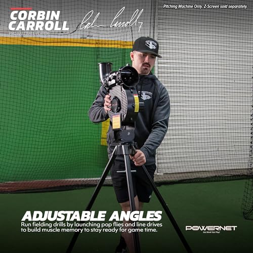 image for PowerNet Launch F-lite Baseball & Softball Pitching Machine, Adjustabl