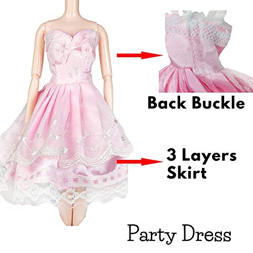 Doll Clothes And Accessories For 11.5 Inch Dolls, Princess Dresses X2, Christmas Tree Mini, Short Dresses X3, Fit Rainbow High Dolls, Shoes X10, Bracelets X5, Crowns X5, 25 Pcs #TOP4