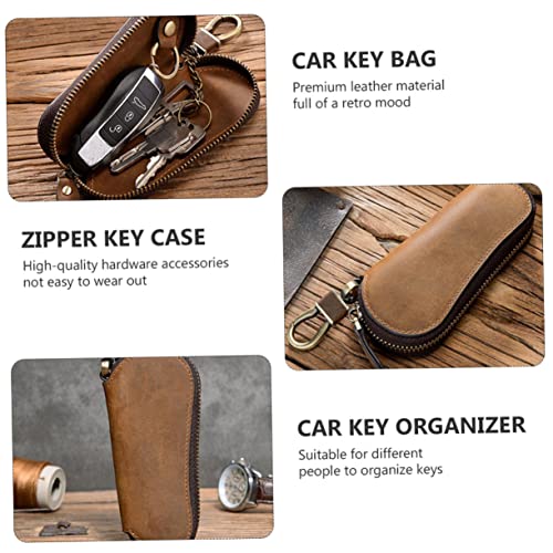 Cuir véritable multifonction café : un étui porte-clés vintage idéal à offrir - 3