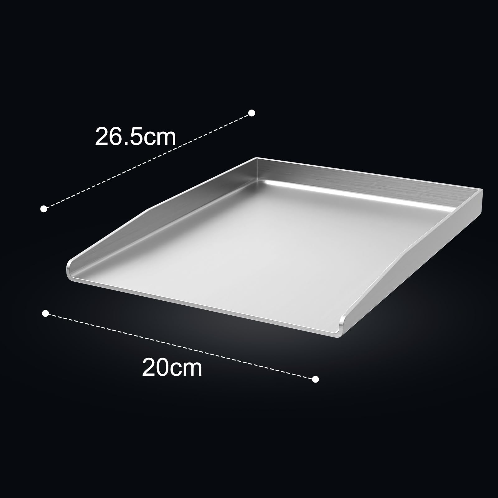 Uniwersalna płyta grillowa Plancha ze stali nierdzewnej 27x20CM Uniwersalna płyta grillowa BBQ Plancha pasująca do grilla gazowego Weber i grilla na węgiel drzewny, prostokątna, masywna