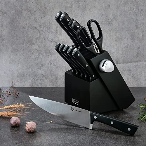 Knife-Set-13-Pieces-Stainless-Steel-Knife-Sets-for-Kitchen-with-Block-Kitchen-Scissors-Sharp-Kitchen-Knife-for-Home-and-Restaurants-Gift-Box-PackedBlack