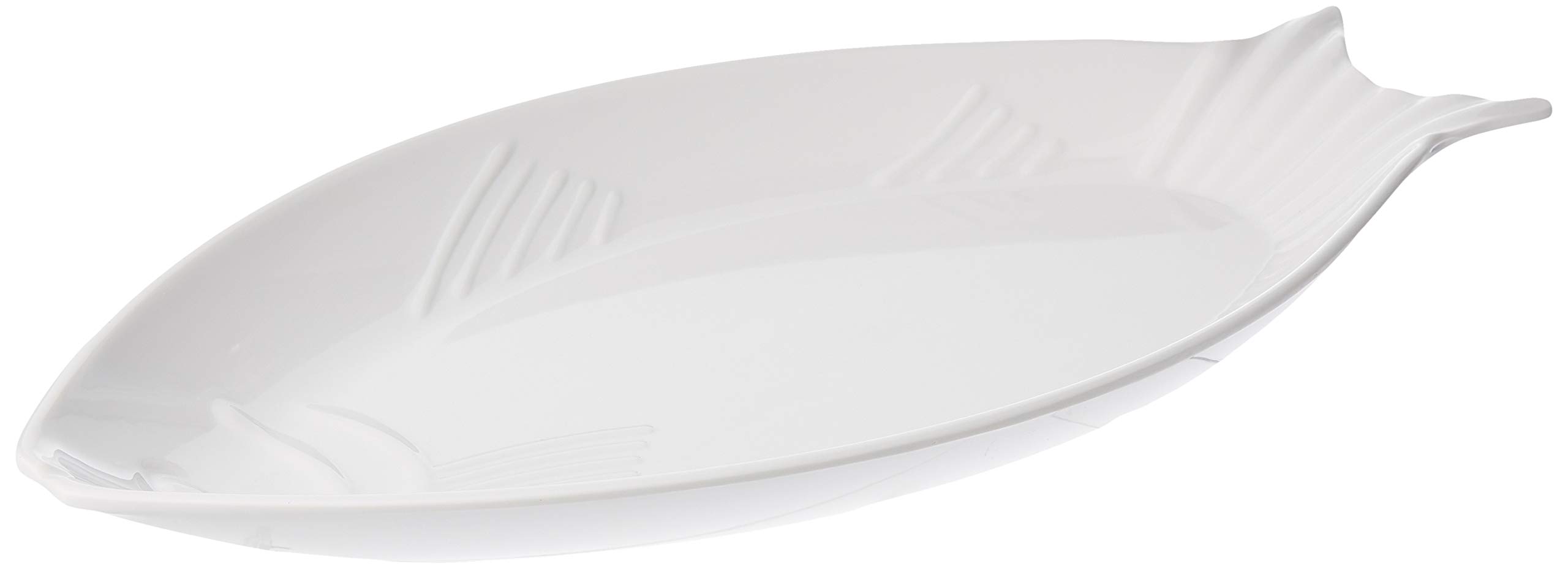 Harmony 1Pc Harmony Melamine Horeca 18" Fish Plate 45.5*20.7*3.5Cm White Color 318A