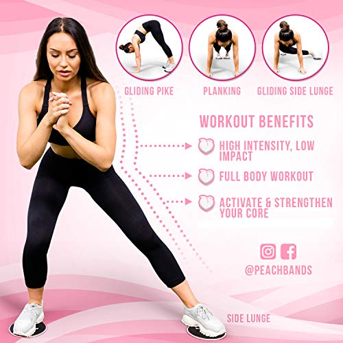 Peach Bands Core Sliders Fitness - Dual Sided Exercise Discs For Abs And Core #TOP1