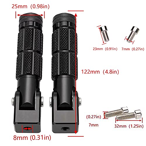 M8 Motorcycle Foldable Foot Pegs Front Footpeg Electric Car Anti-Skid Rearsets Folded Footrest Bicycle 90 Degree Fixed Folding Passenger Pedal Universal For Yamaha Honda Suzuki Kawasaki Ducati Aprilia #TOP4