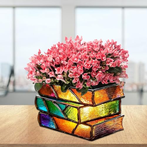 Pot de fleurs livre anti-monotonie en résine 3D pour succulentes