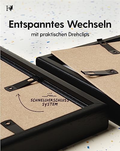 Heimlich®, Picture Frame, Black, A4, Aluminium, 11.7x8.3 Inch Ayous Wood Certificate Frame, Fits 29.7x21cm Photo - Image 4