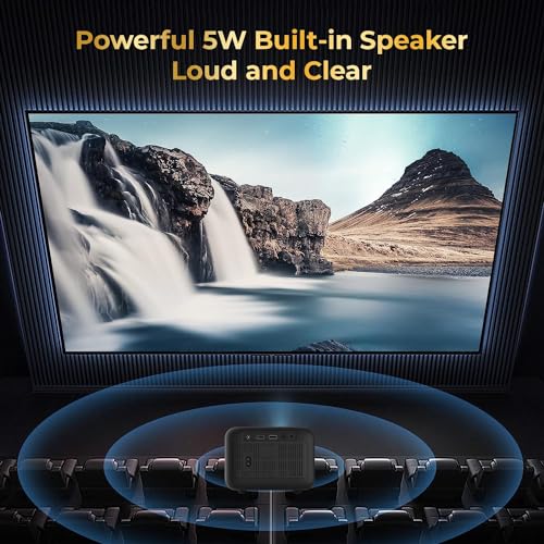 Image of WZATCO Eve | 720P Native Projector for Home | 1080P Full HD Support | Electronic Focus | Bluetooth 5.0 | 3500 lumens (350 ANSI) | 5W HiFi Speaker | 176 inch Screen | Compatible with 4K TV Stick. PC