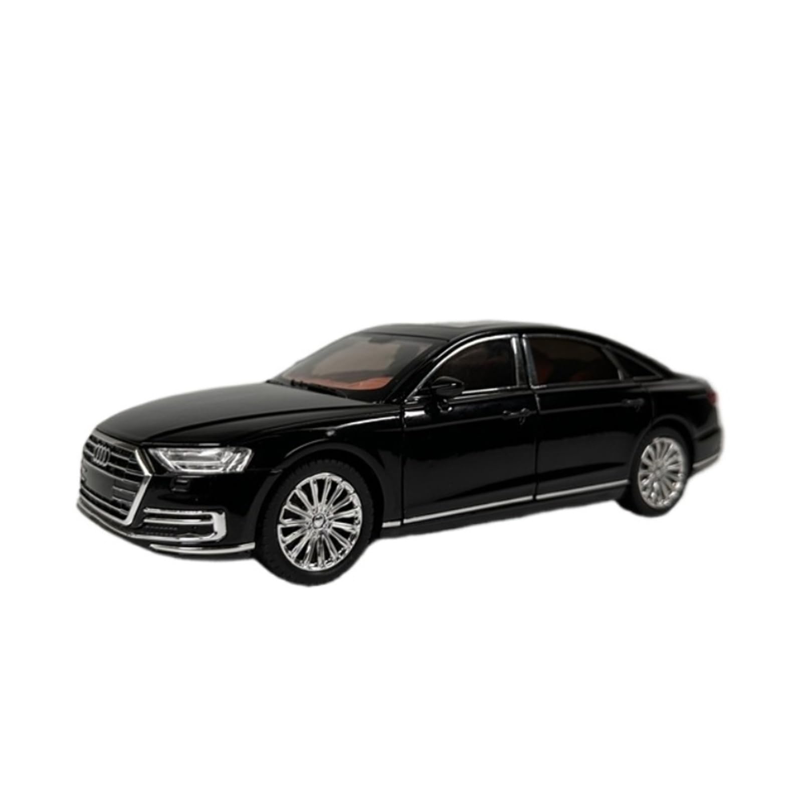 Modello di auto in lega nera Audi A8 in scala 1:24, decorazione statica, simulazione da collezione Set Giochi Modello Auto per Hobby