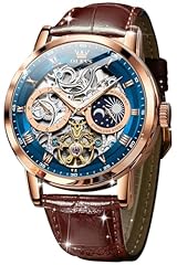 Brown strap&Blue dial