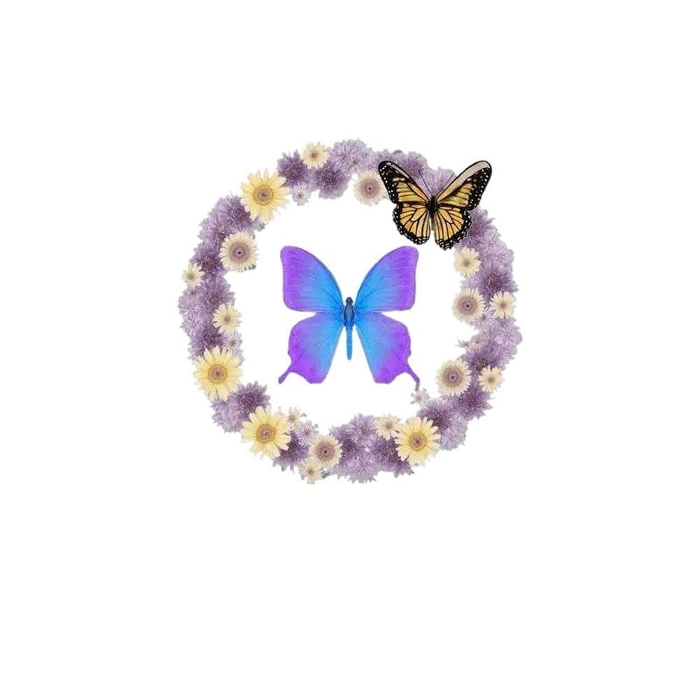 Butterfly Flower Wreath Vinyl Sticker Waterproof Decal for Car Window Body