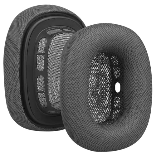 Almohadillas de repuesto for auriculares supraaurales, compatibles con Apple AirPods Max, de piel proteica, con espuma viscoelástica, aislamiento de ruido, malla duradera y espuma más suave, color gri