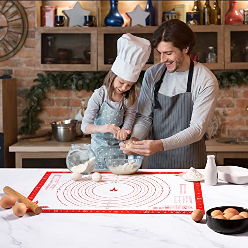 LIBGEYA Premium Silicone Pastry Mat - Non Stick Dough Mat for Effortless Baking - Non Slip Rolling Mat for Dough - Heat Resistant Pastry Mats for Shaping Pizza Pies Cookies Fondant Bread(24in by 16in) - Thumbnail 2