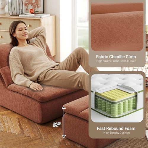 Sillón lounge peluche naranja miniatura 5