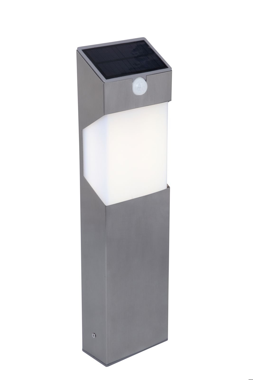 LUTEC solarna lampa zewnętrzna Solstel, stal nierdzewna, z czujnikiem ruchu, 45 x 12,2 x 7 cm