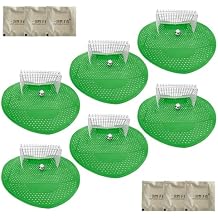 6 Pack Urinal Screen Deodorizer, Urinal Cakes Soccer Shoot with Gloves, Urinal Screen Mat Lemon Fragrance Urinal Pads for Toilet, Bathroom, Offices, Schools, Hotels
