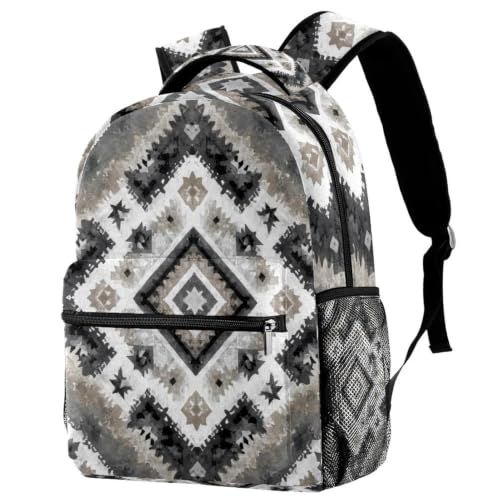 Mochila casual impermeable para la universidad y el transporte urbano con diseño geométrico
