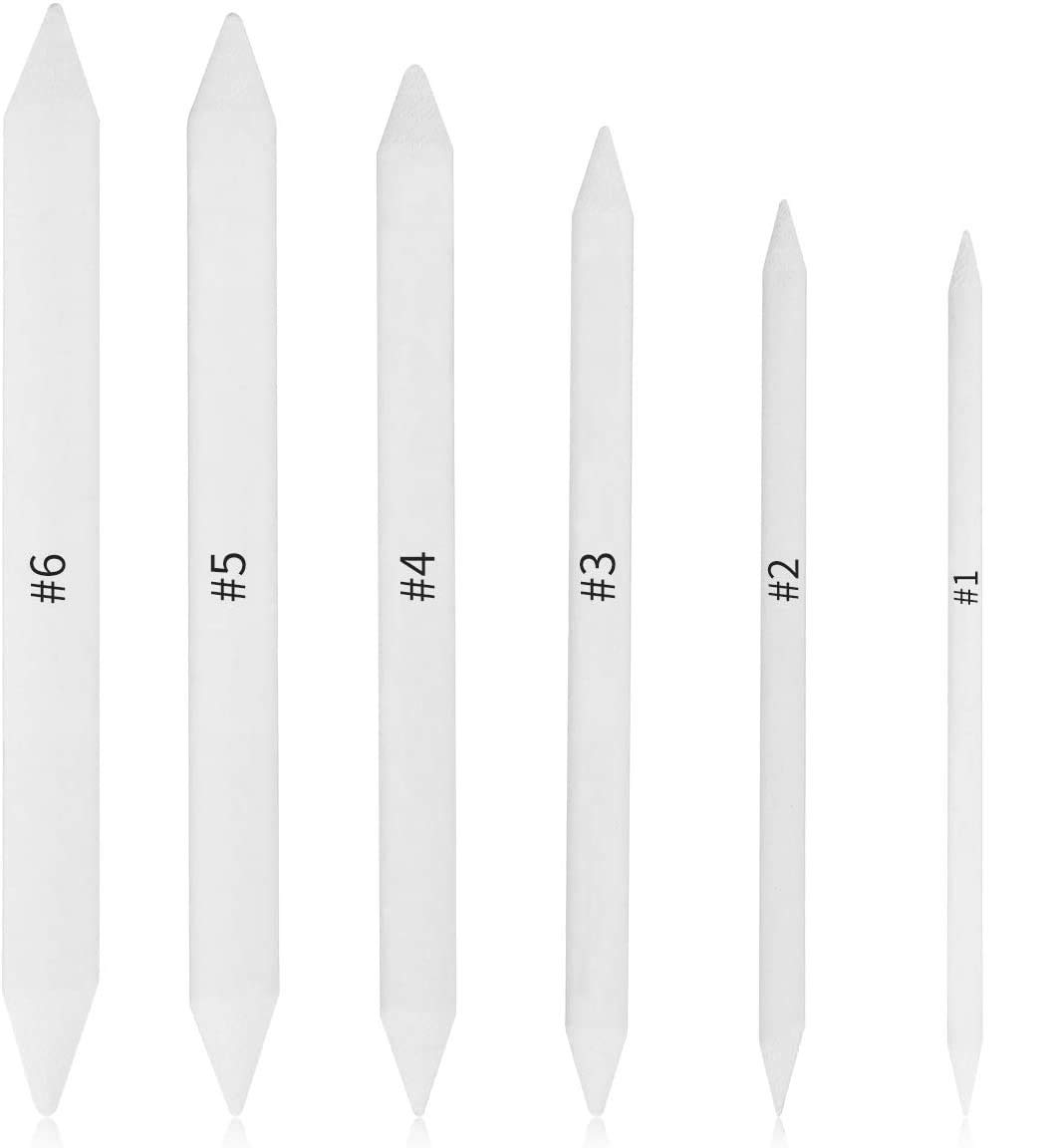 6 PCS Blending Stumps and Tortillions Paper Art Blenders, Art Pencils, Drawing Pencils for Students and Artists | Premium Charcoal Sketch Drawing Tools