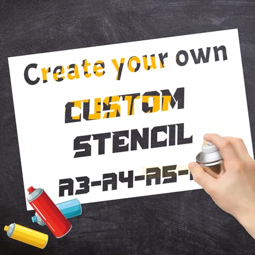 RoPox Personnalisé Pochoir, Pochoir personnalisé réutilisable, n'importe Quel Lettrage Vous Want sur Mesure et, Idéal pour Peinture n'importe Quelle Surface, Plastique Lavable et réutilisable