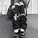 KFVIM Y2K Gothic Leg Warmers Emo Knit Long Socks Punk Grunge Alt Aesthetic Boot Covers for Women Teens gothic fashion (black)