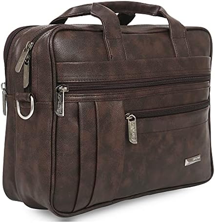 Zipline Laptop bags for men office use | Faux Leather SMALL laptop bag for Man - Fits 13 inch Laptop/Macbook/Macbook Pro/Tablet Messenger Bags For Mens, Brown, S, Western