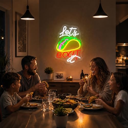 Image of Taccos Neon Sign for Wall Decor Light Up Sign Led Signs for Room Party Home Wall Decor USB Powered