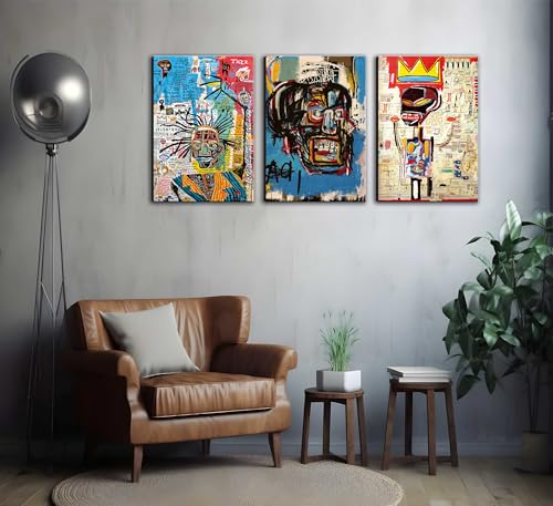 Donahue Art 3 Pcs Modern Street Graffiti Wall Art Abstract Poster Print Wall Decor Artist Blue Print Canvas Painting For Living Room Bedroom Bathroom Office Home Decorations Unframed thumb #1