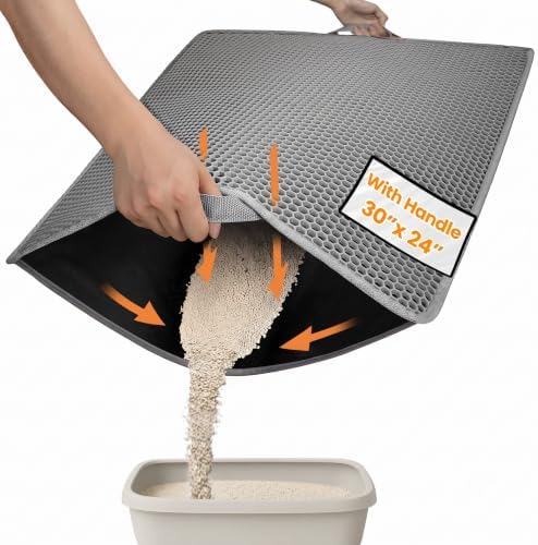Cat Litter Mat-30"X24" Jumbo Litter Trapping Mat EVA Honeycomb,Ur...