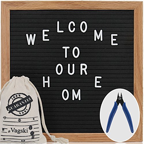 Letter Board - 10'' x 10'' Black Felt Letter Board with 460 Letters
