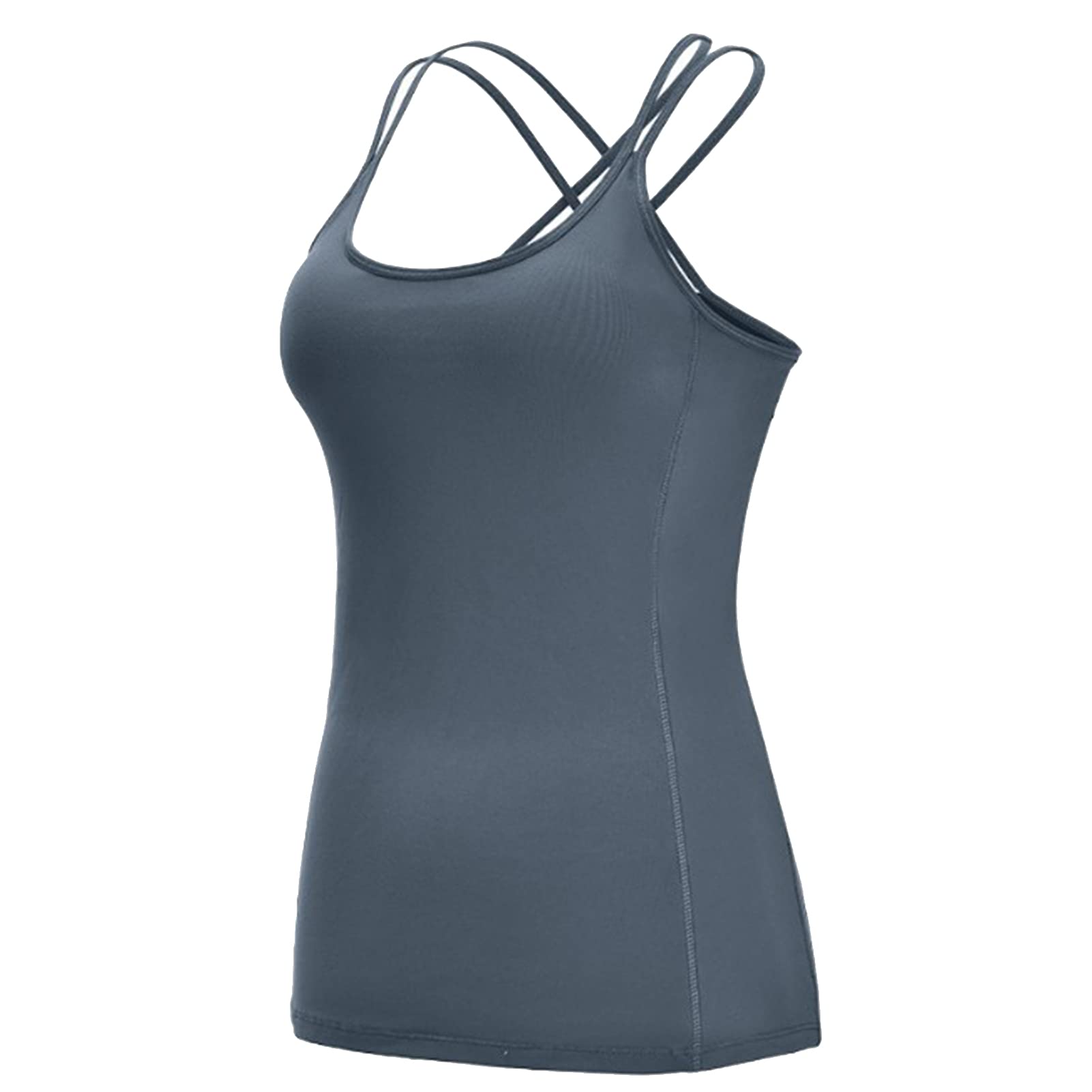 Womens Camisole Sleeveless Vest Yoga Tank Tops with Built in Bra Workout Gym Sports Cami