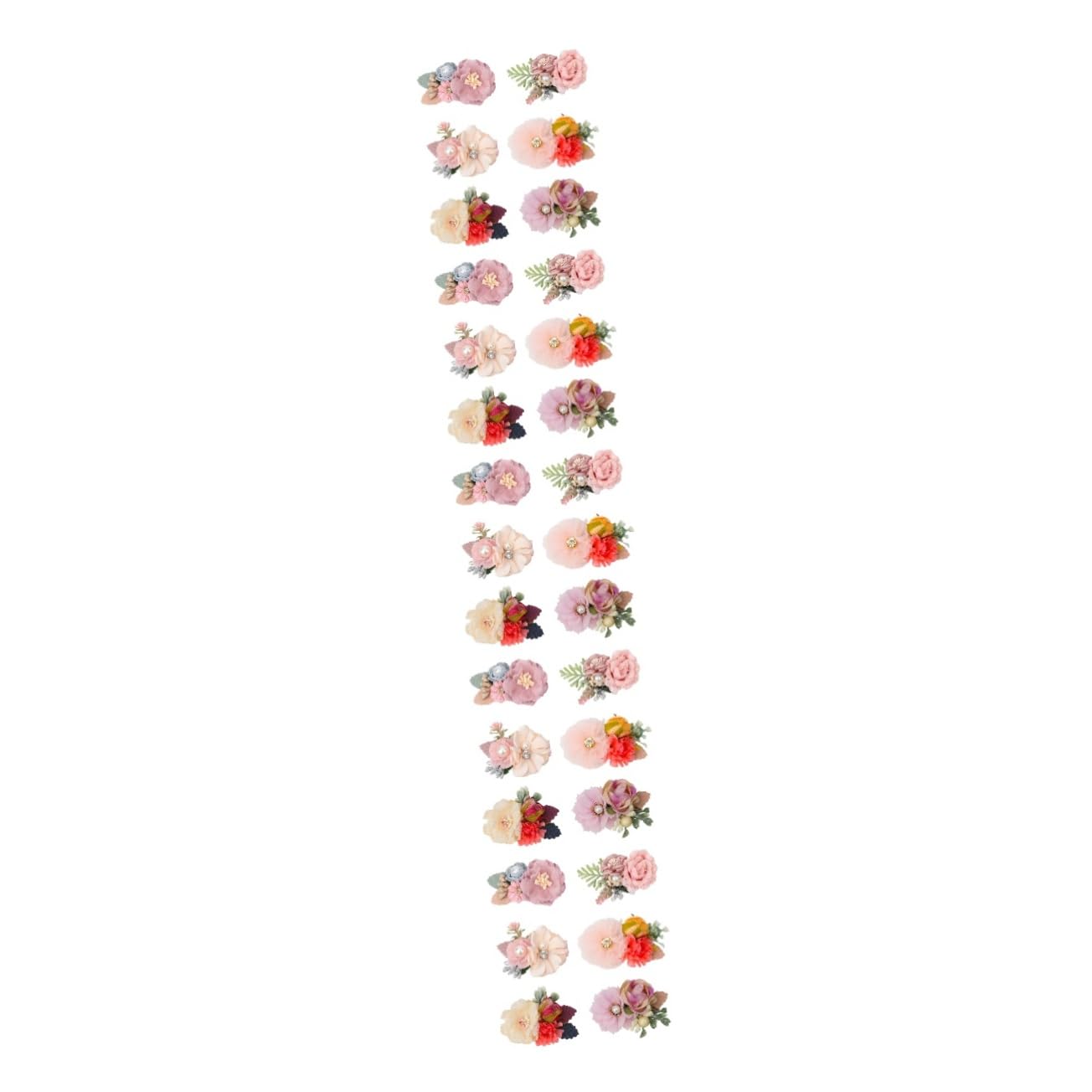 FRCOLOR 30 Pz Forcina Di Fiori Artificiali Accessori Per Da Sposa Decorazioni in Cristallo Fermaglio Per Con Perle Molletta Fiore Artificiale Ragazza Lino Di Cotone Bambino