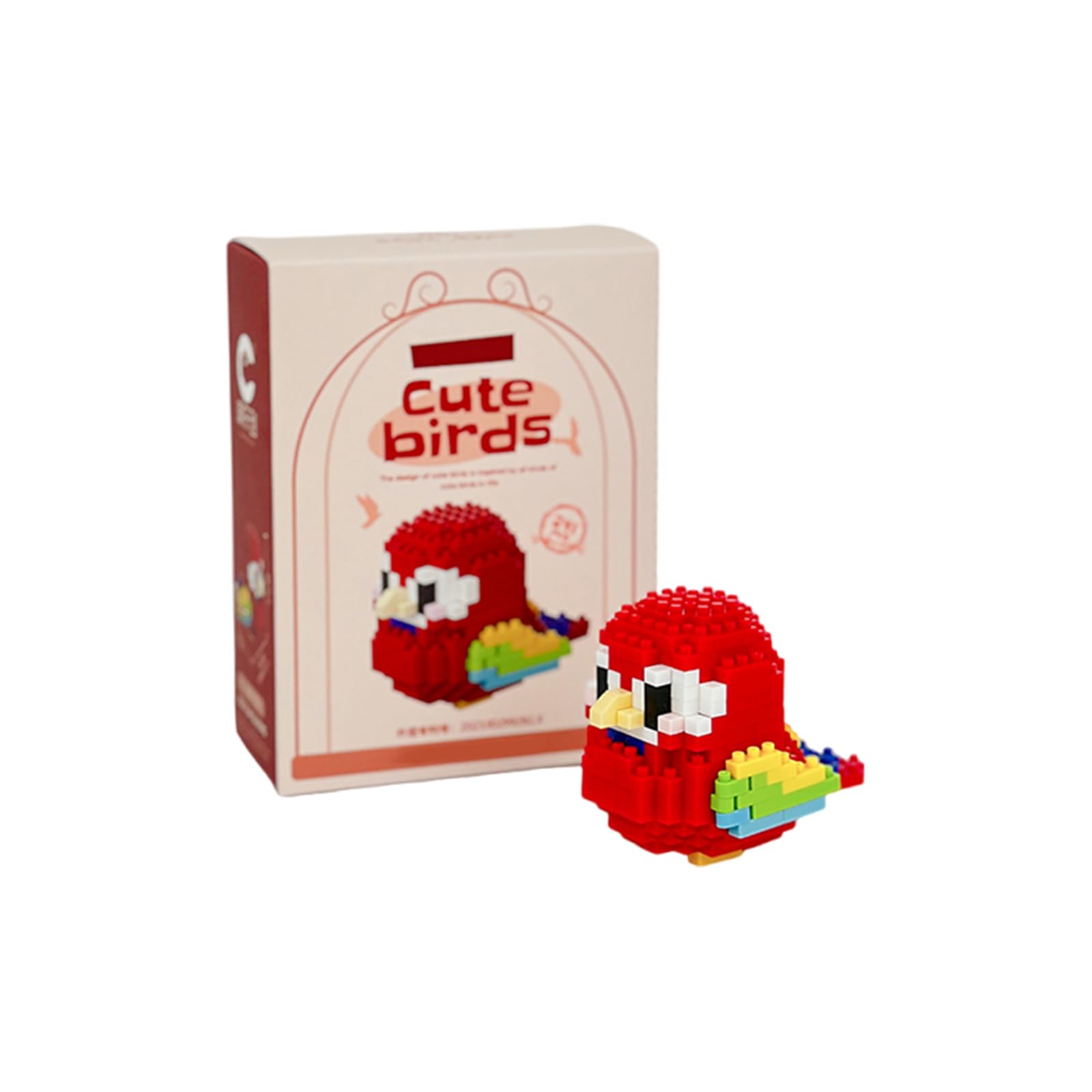 NOOLY Parrot Micro Building Bricks Kit Bird Thmed Blocks Set Decoration for Home and Office WKLJM-01 253Pcs (Red) 8911 - Image 2