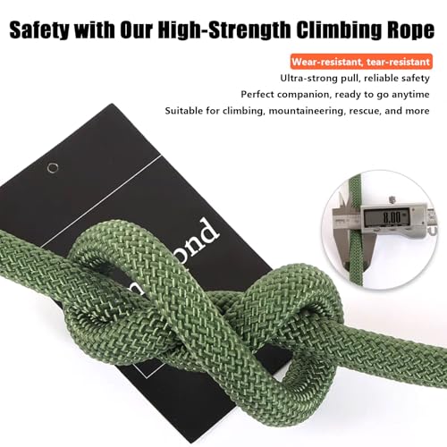 Climbing Rope Built in Steel Wire Static Rock Climbing Rope for Escape Rope Ice Climbing Equipment Fire Rescue Parachute(32 ft)
